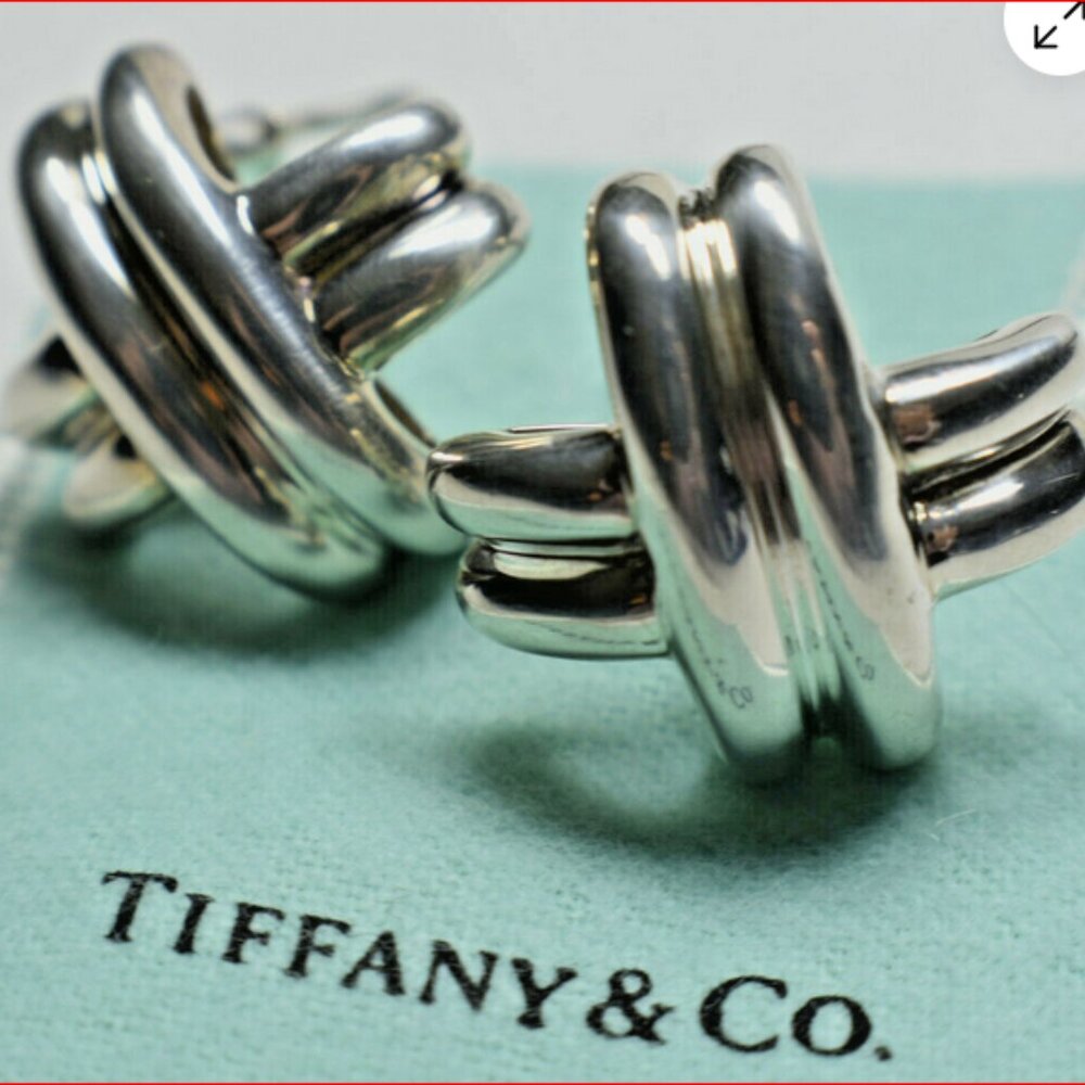 Tiffany & Co Graffitti Signature X Paloma Picasso Sterling Silver Earrings Rare